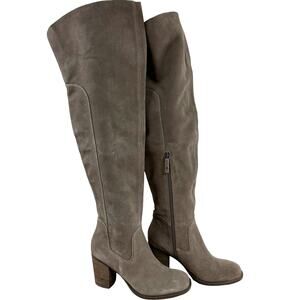 Kelsi Dagger NWOB Brooklyn Logan Gray Taupe Over The Knee Boot Size 11 Suede